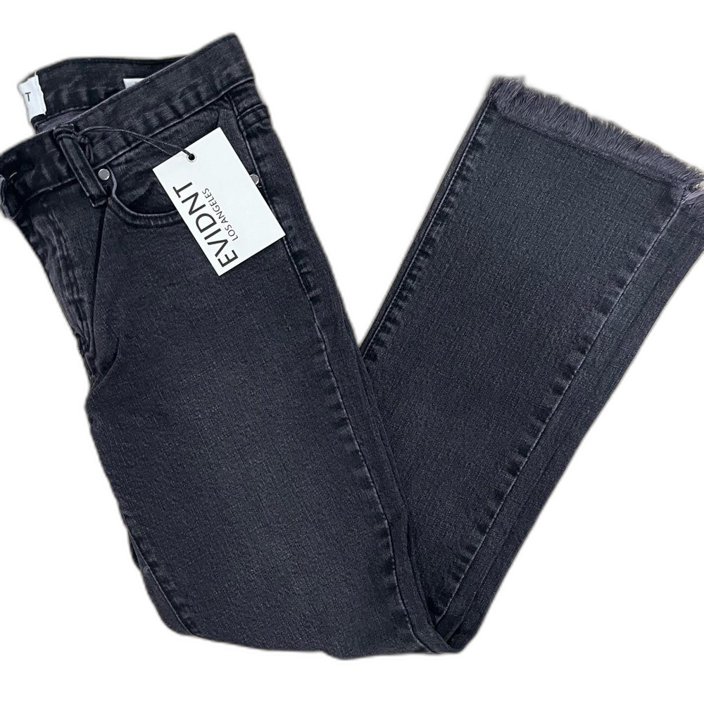 EVIDNT x ANTHROPOLOGIE Raw Hem Black Denim ankle jeans